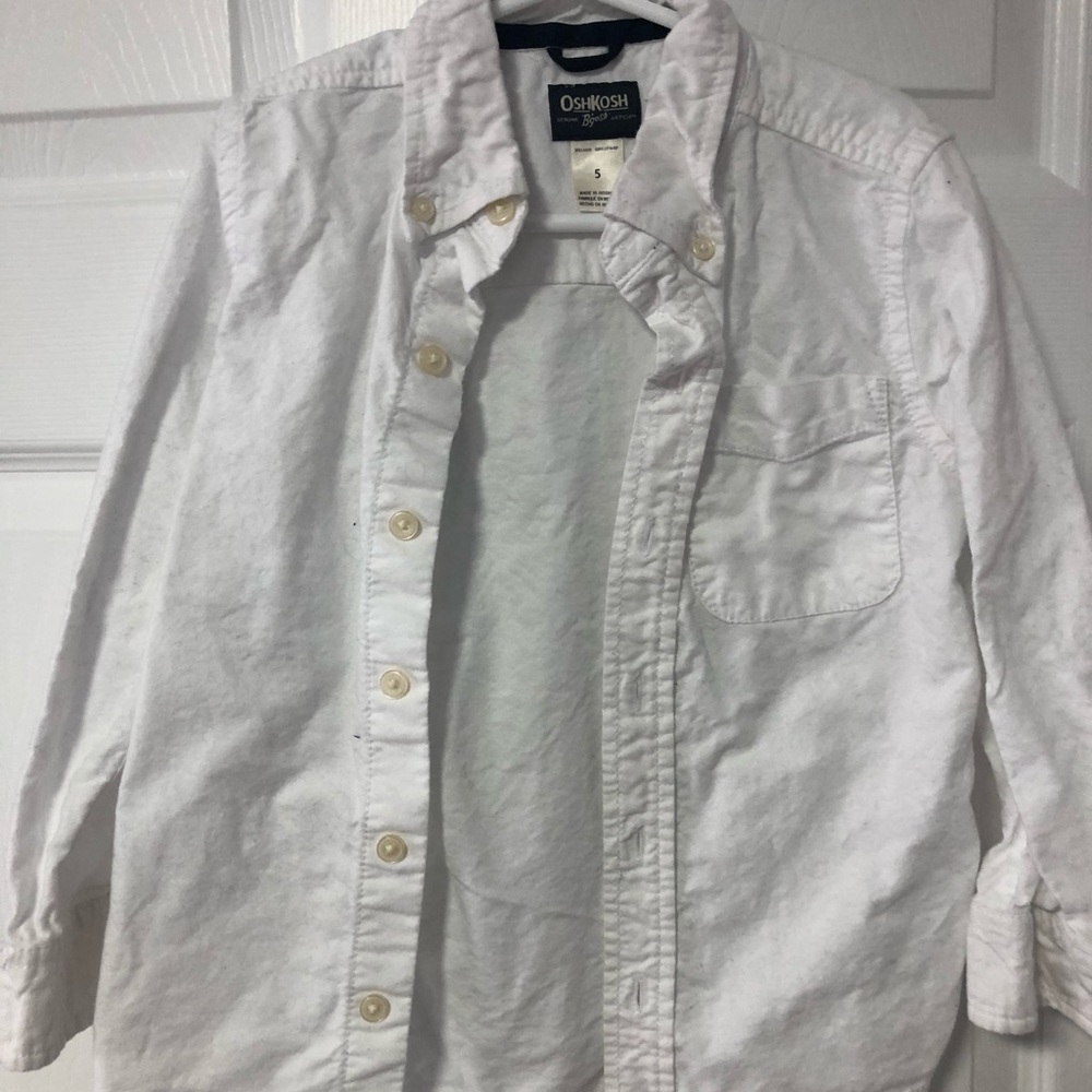 Boys white button down dress shirt